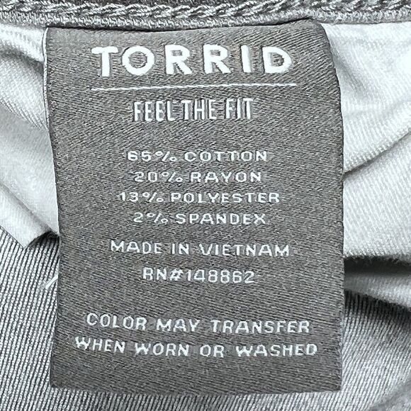 Torrid Jeans Women’s Size 30R Gray Midfit Super Skinny Denim Jeans Stretch - Picture 14 of 15